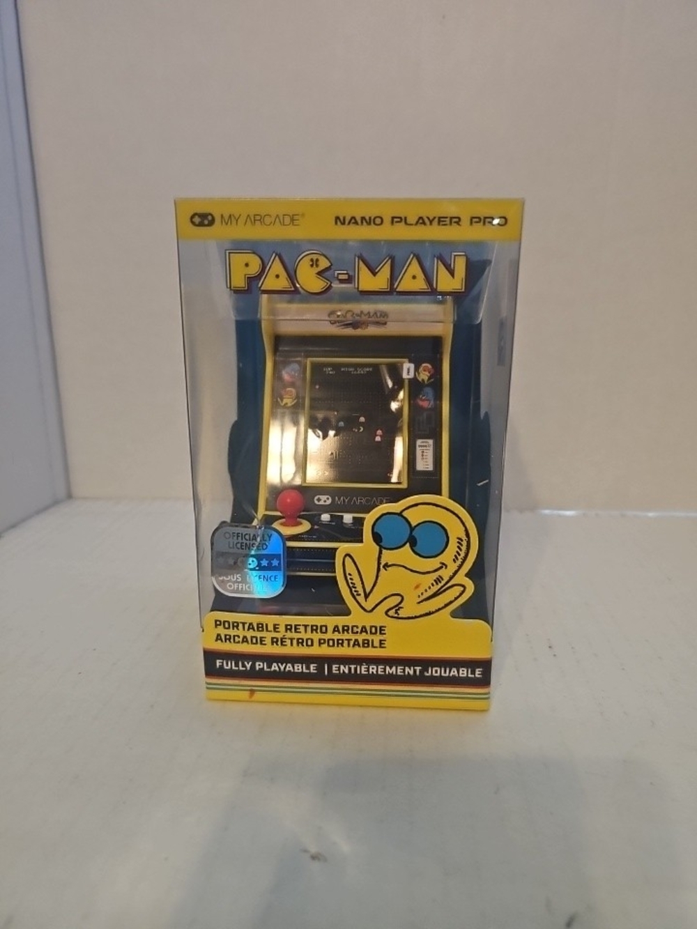Arcade Pac-Man Mini Retro Arcade — Yellow with Red Joystick and Blue Accents